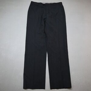 Zanella 33x32 Blue Check 100% Wool Devon Straight Italy Made Dress Mens Pants